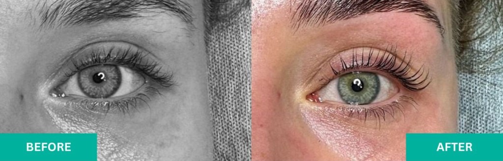 Curl Up & Dye Lash Lift Before and After